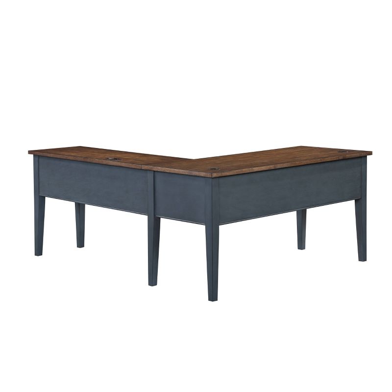 Open L-Shaped Pedestal Writing Desk Blue - Fairmont Collection - Martin Furniture, 2 of 10