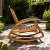 Outdoor Acacia wood Rocking Chair with Retractable foot panel,Rocker Patio Rocking Chair for Porch, Patio, Balcony - 3 of 4