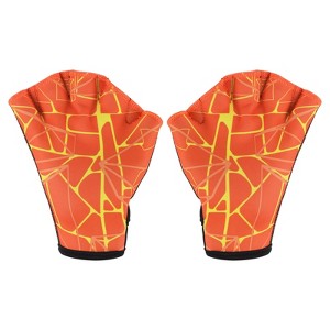 Unique Bargains Swimming Diving Resistance Webbed Training Printing Aquatic Gloves 1 Pair - 1 of 4