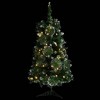 vidaXL 3 ft Green Artificial Christmas Tree with Stand and LEDs - PVC Construction, Round & Sharp Branch - 2 of 4