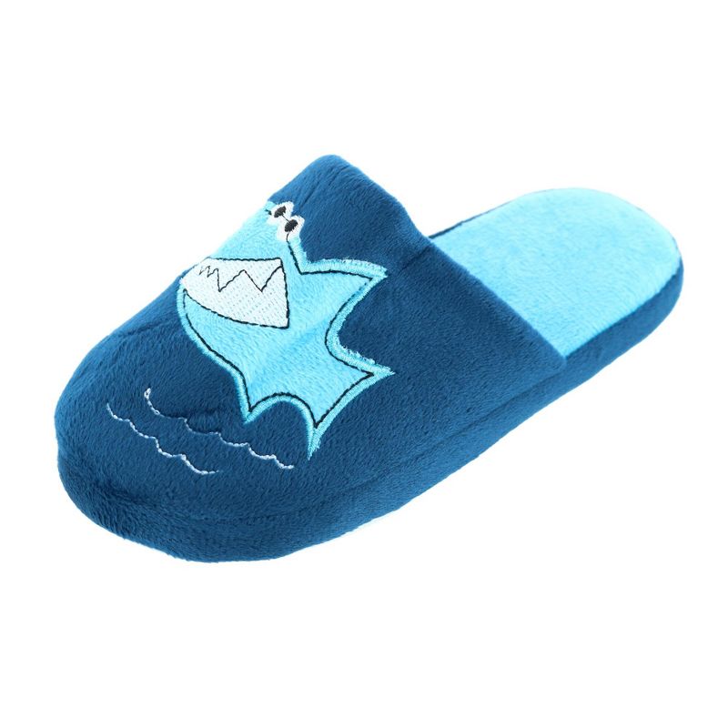 CTM Boy's Slide House Slippers with Shark Detail, 1 of 4