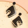 SOHI Women's Black Abstract Drop Earrings - 2 of 3