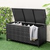 Tangkula Tightly-Woven Rattan Deck Box w/ Polyester Liner Universal Wheels & Gas Strut - 2 of 4