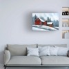Trademark Fine Art -Debbi Wetzel 'Red Barn Winter' Canvas Art - 2 of 4