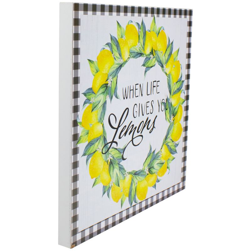 Northlight White and Black Gingham "When Life Gives You Lemons" Decorative Wall Art 13.75", 3 of 4