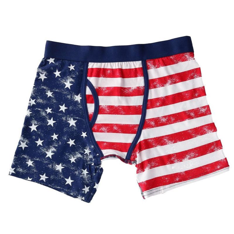 Mens Printed American Flag Red, White and Blue Comfortable Underwear Boxer Shorts, 1 of 1