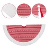 Christmas Tree Skirt 48 Inches, Red White Tree Skirts for Artificial Trees Xmas Holiday Party Decorations - 4 of 4