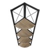 Sapphtopaz Modern 4-Tier Corner Bookshelf with Wood Shelves Space-Saving Book Shelf with Metal Frame Corner Shelf for Living Room - 2 of 4