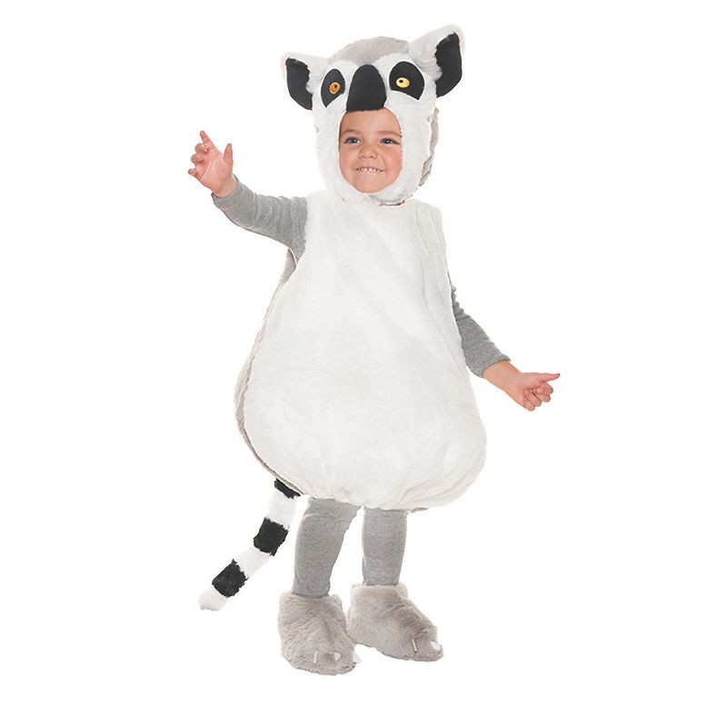 Halloween Express Toddler Ring Tail Lemur Costume - Size 2T-4T - White, 1 of 2