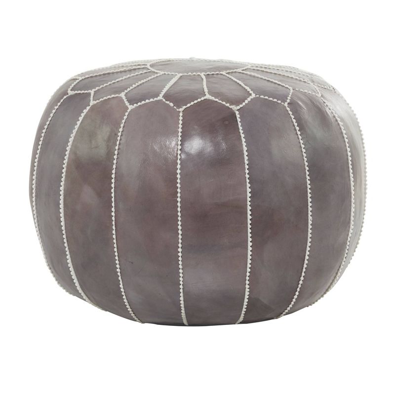 Bohemian Moroccans Leather Pouf - Olivia & May, 3 of 9
