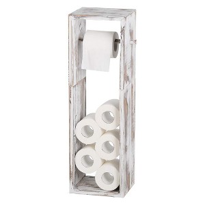 Oumilen Freestanding Rustic Wood Toilet Paper Stand with Reserve Storage - 1 of 1
