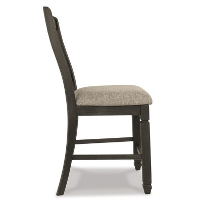 Tyler Creek Black and Grayish Brown Wood Counter Height Barstools, Set of 2