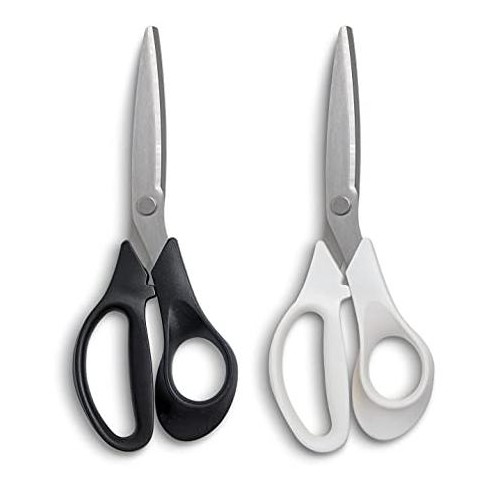 Scotch 8 Multipurpose Stainless Steel Scissors, 2 Pack, Red/Gray 