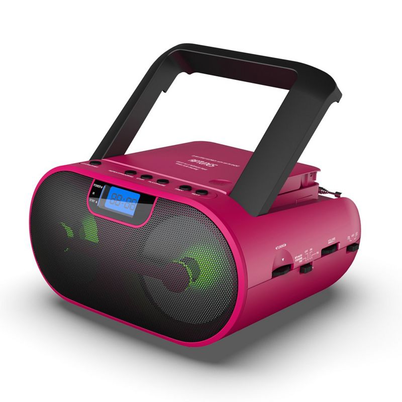 Riptunes  MP3, CD, USB, SD, AM/FM Radio Boombox with Bluetooth, Remote Control Included - Pink, 2 of 6