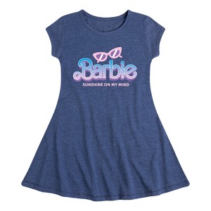 Girls' - Barbie - Sunglasses and Sun Fit & Flair Cap Sleeve Dress - 1 of 2