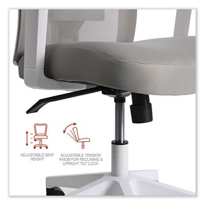 Gray Mesh Back Fabric Task Chair with Fixed Arms