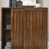 Mid Century Sideboard with 2 Sliding Door & Solid Wood Decorative Strips, Storage Cabinet for Living Room, Kitchen, Dining, Entryway, Hallway - 2 of 4