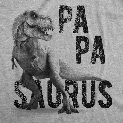 Мужские футболки Crazy Dog T-Shirts, Inc. Mens Papasaurus T Shirt Funny Trex Dinosaur Fathers Day Graphic Novelty Tee - Crazy Dog Men's T Shirt Gift for Dad Light Grey XL — фото 2