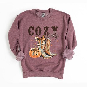 Simply Sage Market Women's Graphic Sweatshirt Coquette Fall Western Boots - 1 of 4