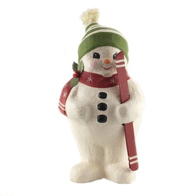 Christmas 16.0" Snowman With Skis Snow Winter  -  Decorative Figurines