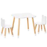 Qaba Kids Table and Chair Set for Arts, Meals, Lightweight Wooden Homework Activity Center, Toddlers Age 3+, White