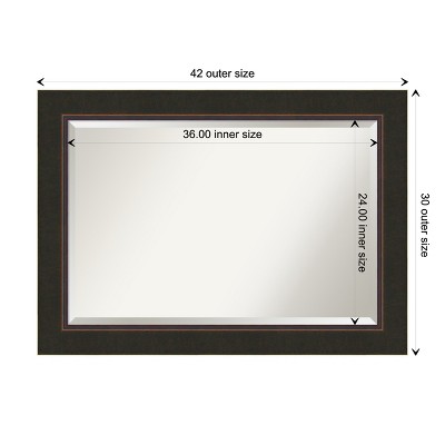 Milano Bronze Beveled Wood Bathroom Vanity Mirror