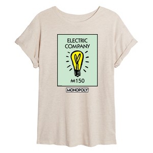 Women's - Monopoly - Electric Company Oversized Graphic T-Shirt - 1 of 4