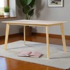 Mshliw Rectangular Dining Table with Ash Wood Veneer Top, Rubberwood Legs, Dining Table, Sofa Table, Seats 4–6, Scratch-Resistant (only table) - 4 of 4