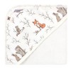 Hudson Baby Infant Girl Cotton Rich Hooded Towels, Enchanted Forest, One Size - 4 of 4