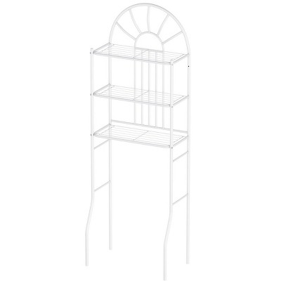 White Metal 3-Shelf Over-the-Toilet Bathroom Organizer