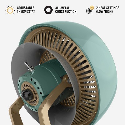 Vornado VHEAT Green Heater: Portable Electric Space Heater for Office & Desk, 2 Settings, 100-300 sq. ft. Coverage — detail 1