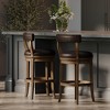 Maven Lane Alexander Swivel Vegan Leather Bar Height Bar Stool - 3 of 4