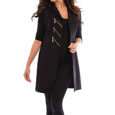 Women's Long 3 Zipper Vest - ANGEL