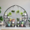 Plant Stand Indoor 5-Tier Half Moon Plant Stand with Hooks - Metal Stand Tall Indoor/Outdoor Shelf for Multiple Flowers, for Living Room, Patio Black - 2 of 4