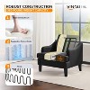 VINGLI Linen Fabric Accent Chair Black, Modern Upholstered Armchair, Comfy Sofa Chair Living Room Bedroom Furniture for Apartment - 4 of 4