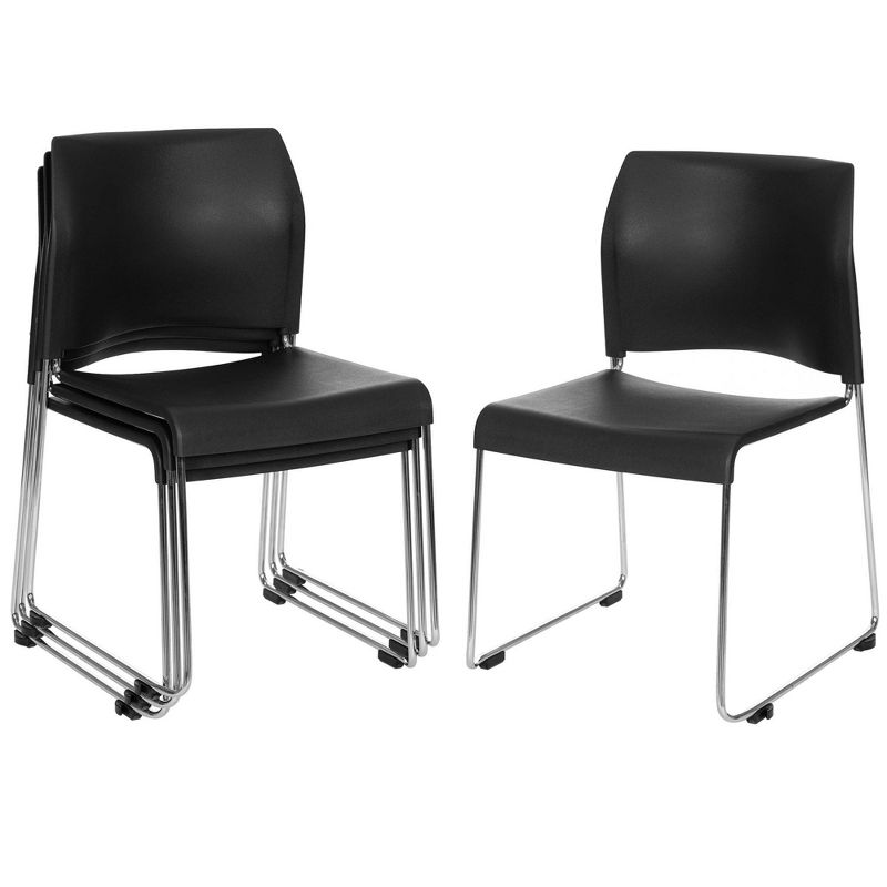 Hampden Furnishings 4pk Jody Collection Plastic Stack Chair Black, 1 of 6