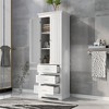 XINGHANZHENXUAN Tall 3-Drawer Storage Cabinet for Bathroom & Office, Adjustable Shelf & Anti-Tip Kit, Water-Proof Painted Finish - 3 of 4