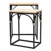 Cheung's Claudette Set of 2 Rattan Accented Wood & Metal Rectangle Side Tables - 3 of 4