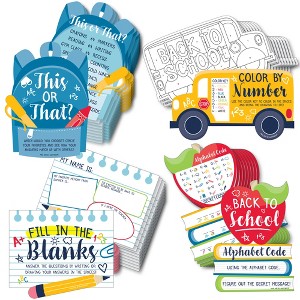 Big Dot of Happiness Back to School - 4 First Day of School Classroom Games - 10 Cards Each - Gamerific Bundle - 1 of 4