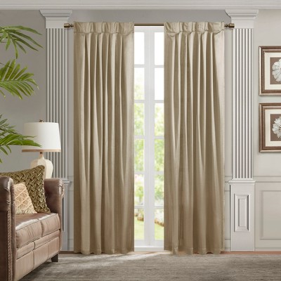 VYNXARIA 52*84"Pleat Curtain Panel with Tieback (Single) Champagne