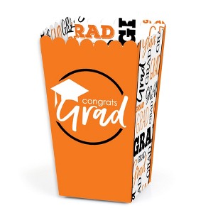 Big Dot of Happiness Orange Graduation Party Favor Popcorn Treat Boxes - Set of 12 - 1 of 4