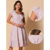 Allegra K Women's Summer V Neck Short Sleeve Boho Floral Print Long Midi Dress - 2 of 4