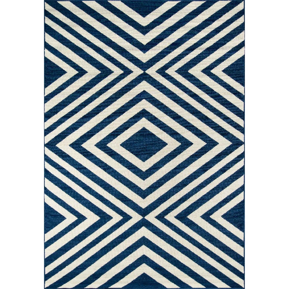 4'x6' Geometric Area Rug Navy