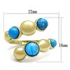 Slickblue Women's IP Gold Stainless Steel Ring with Semi-Precious Sea Blue Turquoise, Size 5-10 - 2 of 4
