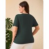 Clearlove Plus Size Shirt for Women Summer Tunic Top Casual Pleated Button Up T-Shirt - 3 of 4