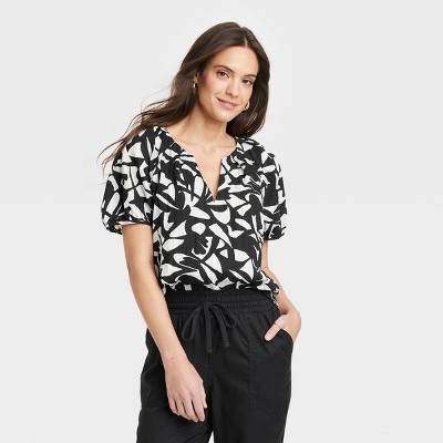 Allegra K Women's Office Button Down One-piece Short Sleeve