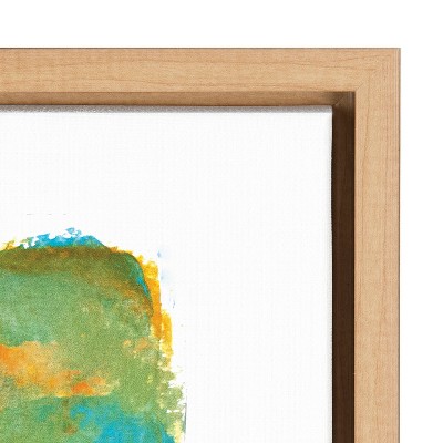 Natural Framed Abstract Jungle Canvas Wall Art for Kids