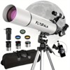 Telescope for Adults,80mm Aperture 600mm Focal Length Beginners Astronomical Telescope for Adults (30X-750X),Refractor Astronomy telescopes,Black - 2 of 4