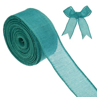 Unique Bargains Burlap Wired Edge Durable Thick Fabric Ribbons for DIY Crafts 1 Pc