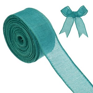 Unique Bargains Burlap Wired Edge Durable Thick Fabric Ribbons for DIY Crafts 1 Pc - 1 of 4